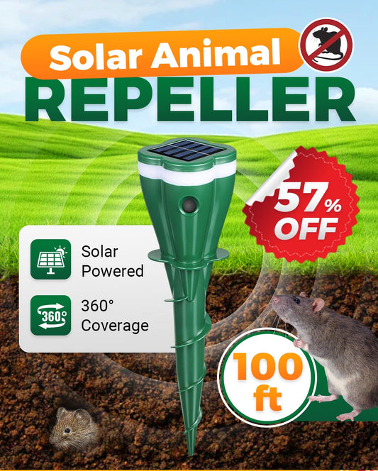 💥HEISSER VERKAUF – 70 % RABATT! ☘️Solarbetriebener, wasserdichter Schraub-Maulwurf-Vertreiber 🐁🚫