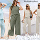 💕2025 Heiße Verkaufsaktion 60% RABATT🔥Neues zweiteiliges Set für Damen: Ärmelloses Oberteil & Weitbein-Hose