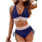 🔥Sommerschlussverkauf - 50% Rabatt🔥✨👙Hoch taillierte Bikini-Sets mit Bauchansatz und Farbblock