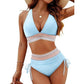 🔥Sommerschlussverkauf - 50% Rabatt🔥✨👙Hoch taillierte Bikini-Sets mit Bauchansatz und Farbblock